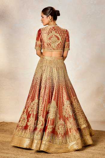 Shop_Masaba_Orange Tissue, , Organza Embroidery The Mohanthal Bridal Lehenga Set _at_Aza_Fashions