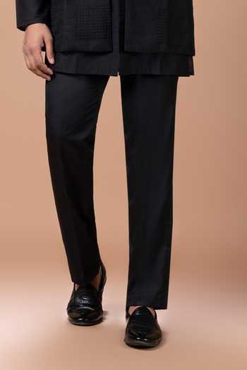 Priyanka Haralalka_Black Silk, Cotton Kurta Set With Nehru Jacket _Online_at_Aza_Fashions
