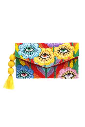 Buy_APT FOREVER_Pink Flowery Eyes Clutch Bag _Online