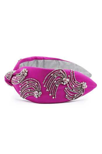 Buy_APT FOREVER_Magenta Embroidery, Beads, Rhinestones Supernova Gems Headband 