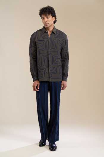Line Out Line_Grey Loop Terrain Shirt _at_Aza_Fashions