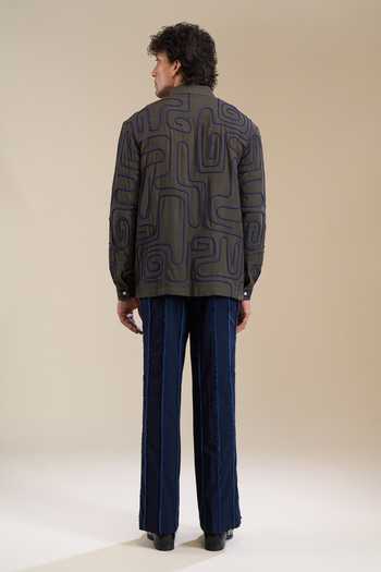 Line Out Line_Grey Loop Terrain Shirt _Online_at_Aza_Fashions