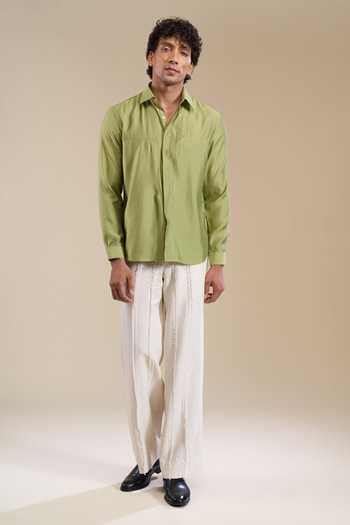 Buy_Line Out Line_Green Pintuck Shirt 