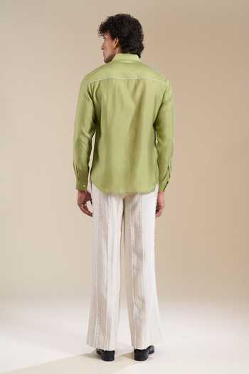 Line Out Line_Green Pintuck Shirt _Online_at_Aza_Fashions
