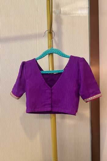 Shop_Rage Attire-Sweta Saria_Purple Silk, Organza, Muslin Peacock Embroidered Lehenga Set _at_Aza_Fashions