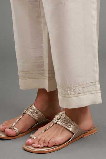 Shop_Kyra By Bhavna_Pink Chanderi, Cambric Keyhole Neck, Yes Riva Ombre Kurta And Pant Set _Online_at_Aza_Fashions