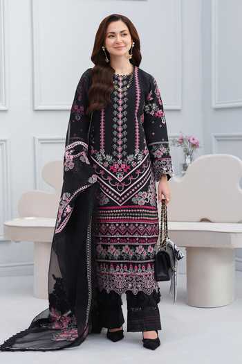 Buy_RINESSA_Black Cotton, Organza Round Neck Tribal Embroidered Kurta Set _at_Aza_Fashions