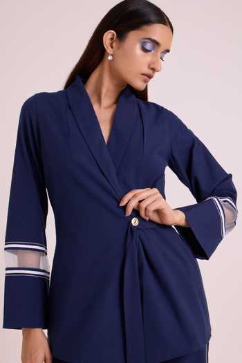 Buy_MADDER MUCH_Blue , Handloom Danube Midnight Moon Blazer And Pant Set 