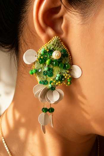Buy_KIHOY_Green Parrot Fish Dangler Earrings _at_Aza_Fashions