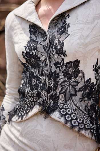 Shop_Kay Kay_Black Lace Sylenne Blazer And Skirt Set _Online_at_Aza_Fashions