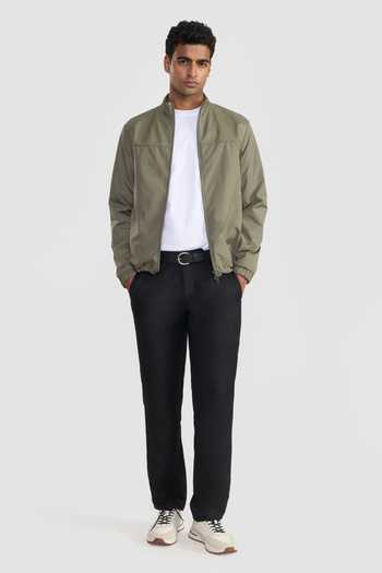 Perona_Olive Green Wilbur Solid Jacket _Online_at_Aza_Fashions