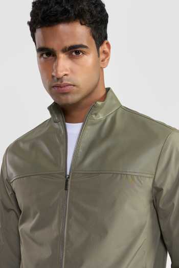 Perona_Olive Green Wilbur Solid Jacket _at_Aza_Fashions