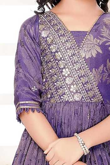 Shop_Jhambthreads_Purple Jacquard Zari Floral Pattern Gown _at_Aza_Fashions