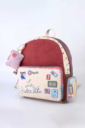 Buy_CHOOSE KIND_Multi Color Dugong Love Letters And Postcard Days Backpack _at_Aza_Fashions