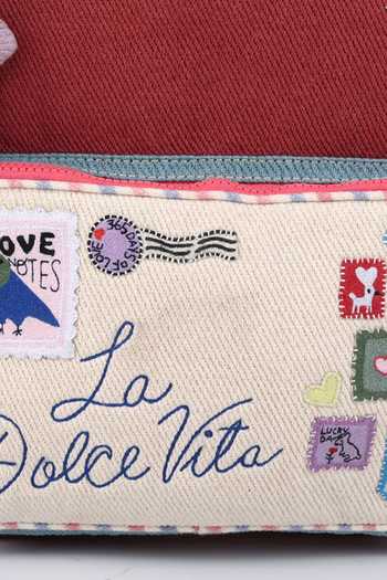Shop_CHOOSE KIND_Multi Color Dugong Love Letters And Postcard Days Backpack _Online_at_Aza_Fashions