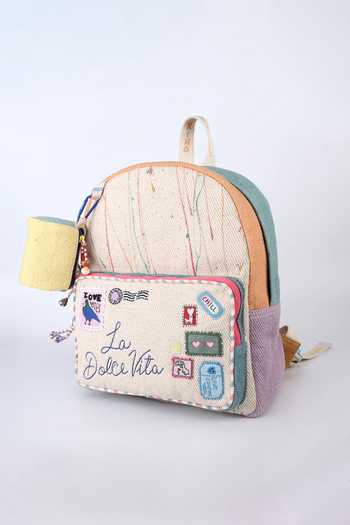 Buy_CHOOSE KIND_Multi Color Dugong Stamps And Stories Backpack _at_Aza_Fashions