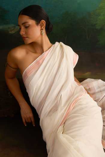Buy_Amaara_Off White Handloom Cotton Pure Saree With Running Blouse 