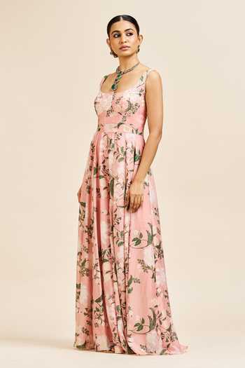Issa Studio By Chetana & Swathi_Blush Amal Printed Silk Jumpsuit _Online_at_Aza_Fashions