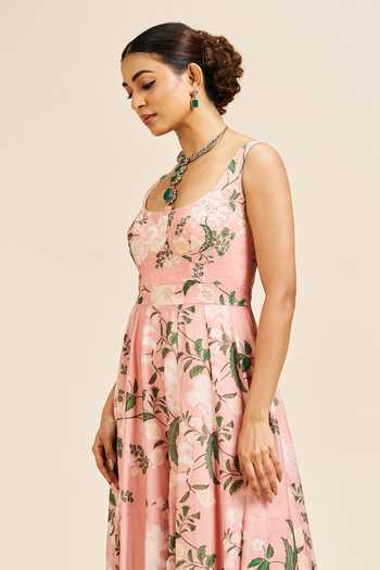 Shop_Issa Studio By Chetana & Swathi_Blush Amal Printed Silk Jumpsuit _Online_at_Aza_Fashions