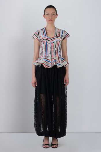 LEH STUDIOS_Multi Color Cotton Square Neck Sia Abstract Pattern Top _at_Aza_Fashions