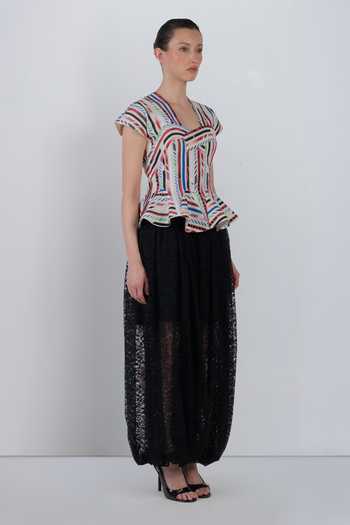 Shop_LEH STUDIOS_Black Viscose, Polyester Lace Work Balloon Pant _Online_at_Aza_Fashions