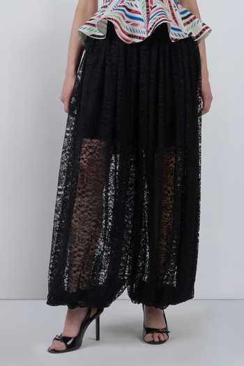 Buy_LEH STUDIOS_Black Viscose, Polyester Lace Work Balloon Pant 