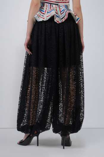 LEH STUDIOS_Black Viscose, Polyester Lace Work Balloon Pant _Online