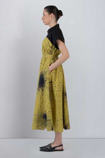 Buy_LEH STUDIOS_Black Cotton Sweetheart Neck Cup Zipper Printed Dress 