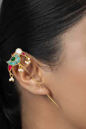 Shop_Joules by Radhika_Multi Color Tavina Embellished Ear Cuffs _at_Aza_Fashions