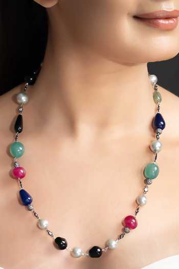 Shop_Joules by Radhika_Multi Color Reyana Beaded Necklace _at_Aza_Fashions
