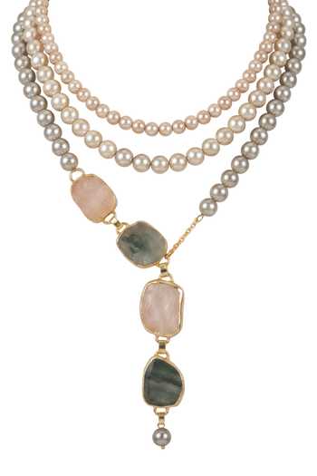 Shop_Joules by Radhika_Multi Color Neyana Pearl Necklace  _at_Aza_Fashions