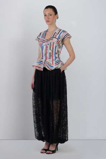 LEH STUDIOS_Multi Color Cotton Square Neck Sia Abstract Pattern Top _Online