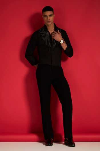 Buy_Philocaly_Black Cotton Sablerays Shirt _Online_at_Aza_Fashions