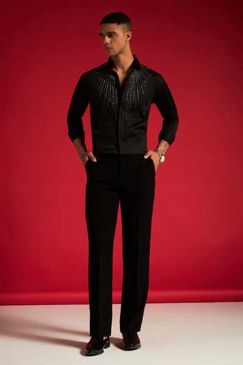 Shop_Philocaly_Black Cotton Sablerays Shirt _Online_at_Aza_Fashions