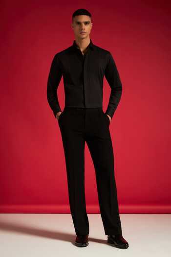 Buy_Philocaly_Black Cotton Nova Smocked Yoke Shirt _Online_at_Aza_Fashions