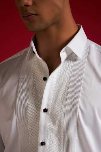 Buy_Philocaly_White Cotton Pristine Shirt _Online_at_Aza_Fashions