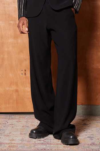 Shop_Shahin Mannan_Black Crepe Narcissus Garden Blazer With Pant _at_Aza_Fashions