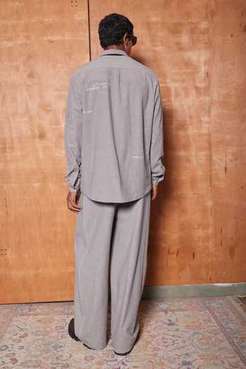 Shop_Shahin Mannan_Grey Fading Butterfly Melange Shirt _at_Aza_Fashions
