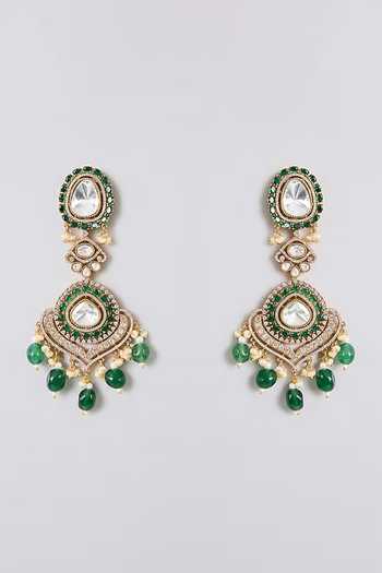 Auraa Trends_Green Kundan Choker Necklace Set _Online_at_Aza_Fashions