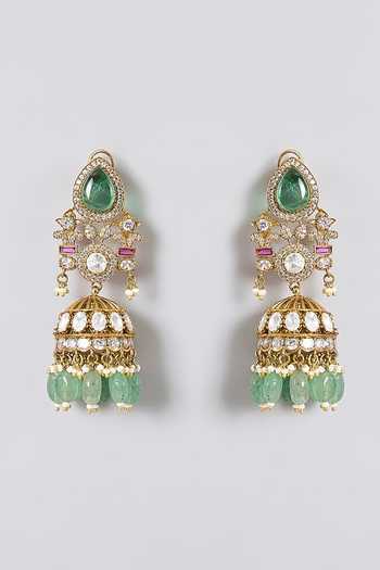Auraa Trends_Multi Color Green Kundan Choker Set _Online_at_Aza_Fashions
