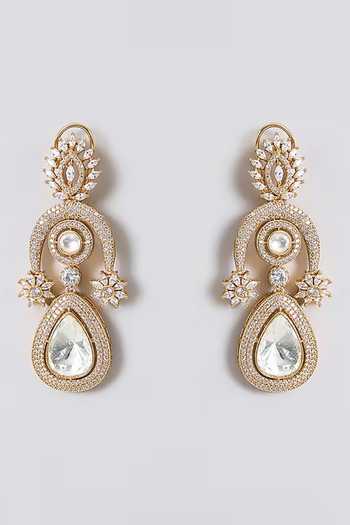 Buy_Auraa Trends_Gold Plated White Kundan Choker Necklace Set _Online_at_Aza_Fashions