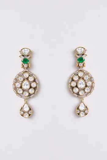 Buy_Auraa Trends_Green Floral Carved Necklace Set _Online_at_Aza_Fashions