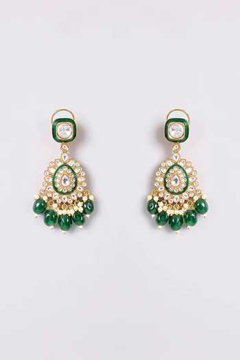 Auraa Trends_Green Kundan Choker Necklace Set _Online_at_Aza_Fashions