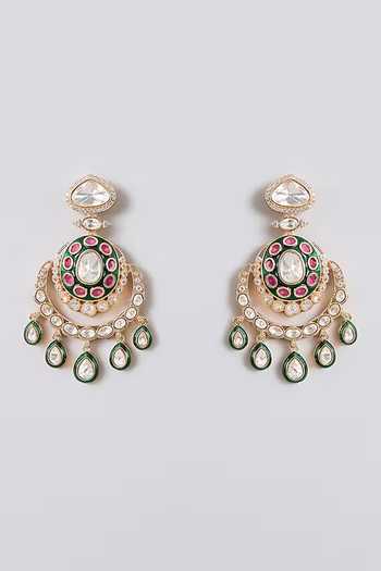 Auraa Trends_Multi Color Meenakari Kundan Polki Long Necklace Set _Online_at_Aza_Fashions