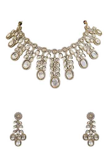 Buy_Auraa Trends_Gold Plated Kundan Studded Choker Set _Online_at_Aza_Fashions