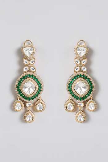 Buy_Auraa Trends_Green Enameled Layered Necklace Set _Online_at_Aza_Fashions