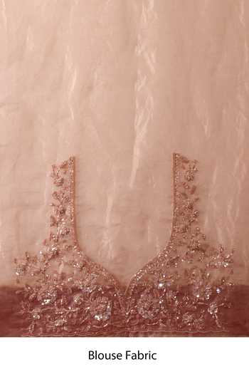 Buy_Azeera_Gold Tissue Embroidered Saree With Unstitched Blouse Piece _Online_at_Aza_Fashions
