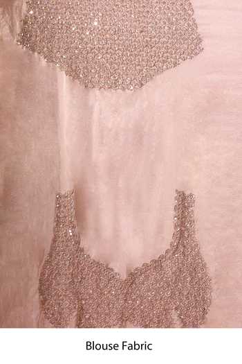 Buy_Azeera_Pink Tissue Floral Embroidered Saree With Unstitched Blouse Piece _Online