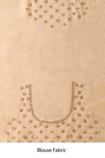 Azeera_Ivory Tissue Inayat Embroidered Saree With Unstitched Blouse Piece 