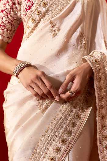 Buy_Azeera_Ivory Tissue Navneet Embroidered Saree With Unstitched Blouse Piece _Online